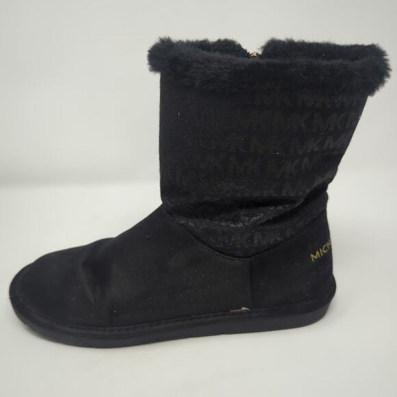 Michael Kors Black Faux Fur Boots Shoes Womens Size 5 - Picture 2 of 8